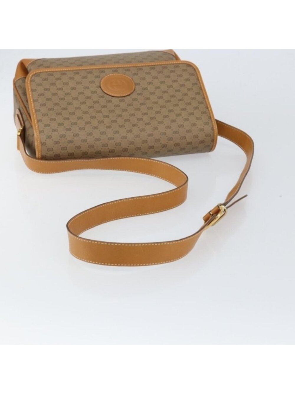 Authentic GUCCI Micro GG Supreme Shoulder Bag PVC Gold Beige 001 116 0924 - Picture 14 of 16